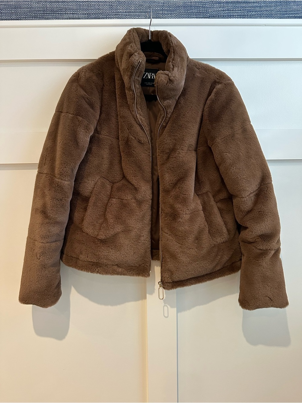 Zara Chestnut Brown Faux Fur Lined Jacket